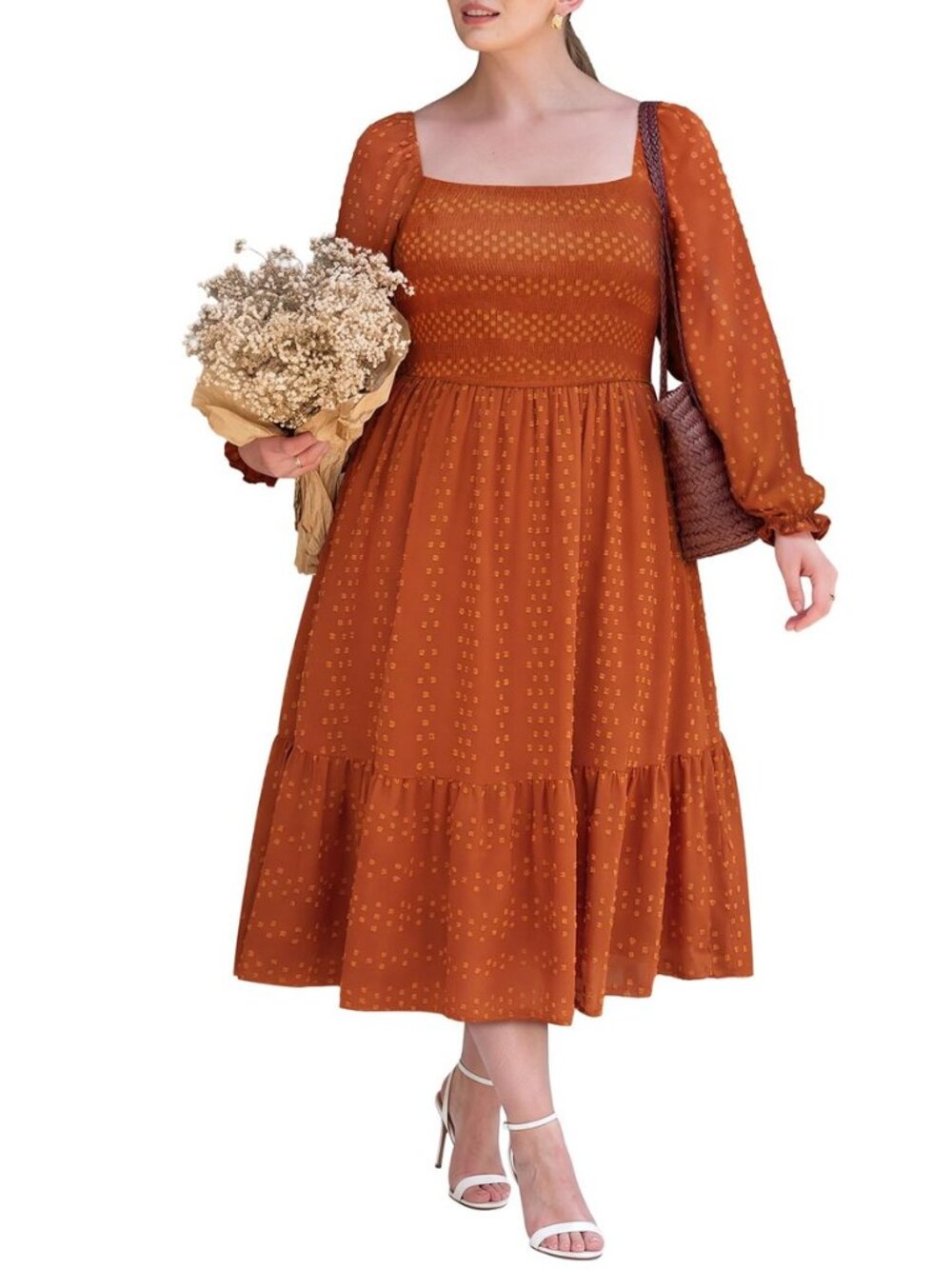 Plus Size Fall Dresses for Curvy Women Wedding Guest Boho Maxi Dress